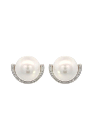 ADAGIO CRESCENT NINE-2-FIVE PEARL CRESCENT EARRINGS SILVER
