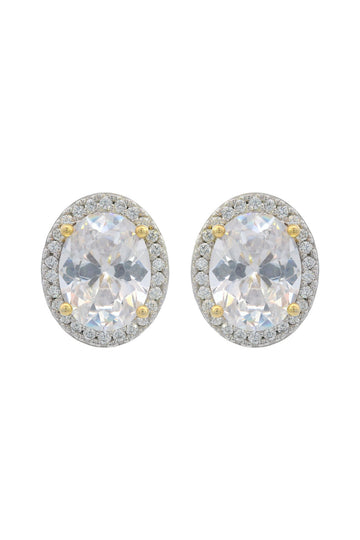 GEORGINI MIDNIGHT VELVET LIMITED EDITION SELENE TWO-TONE MOONLIGHT OVAL EARRINGS