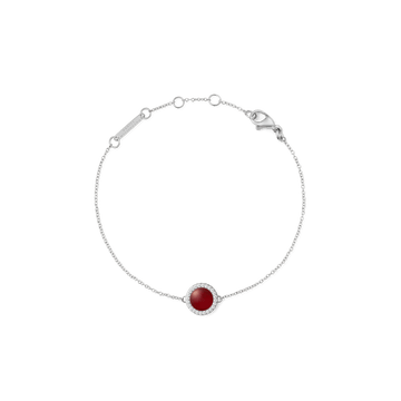 Daniel Wellington Audrey Bracelet Red Agathe Silver