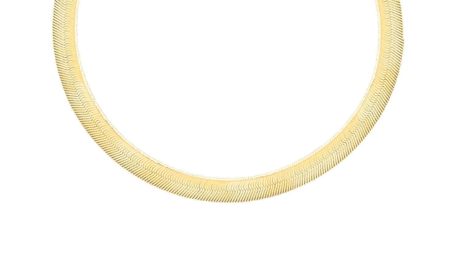 9K Yellow Gold Herringbone Necklace 46cm