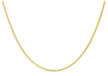 9K Yellow Gold 30 Diamond Cut Adjustable Curb Chain 41cm-46cm