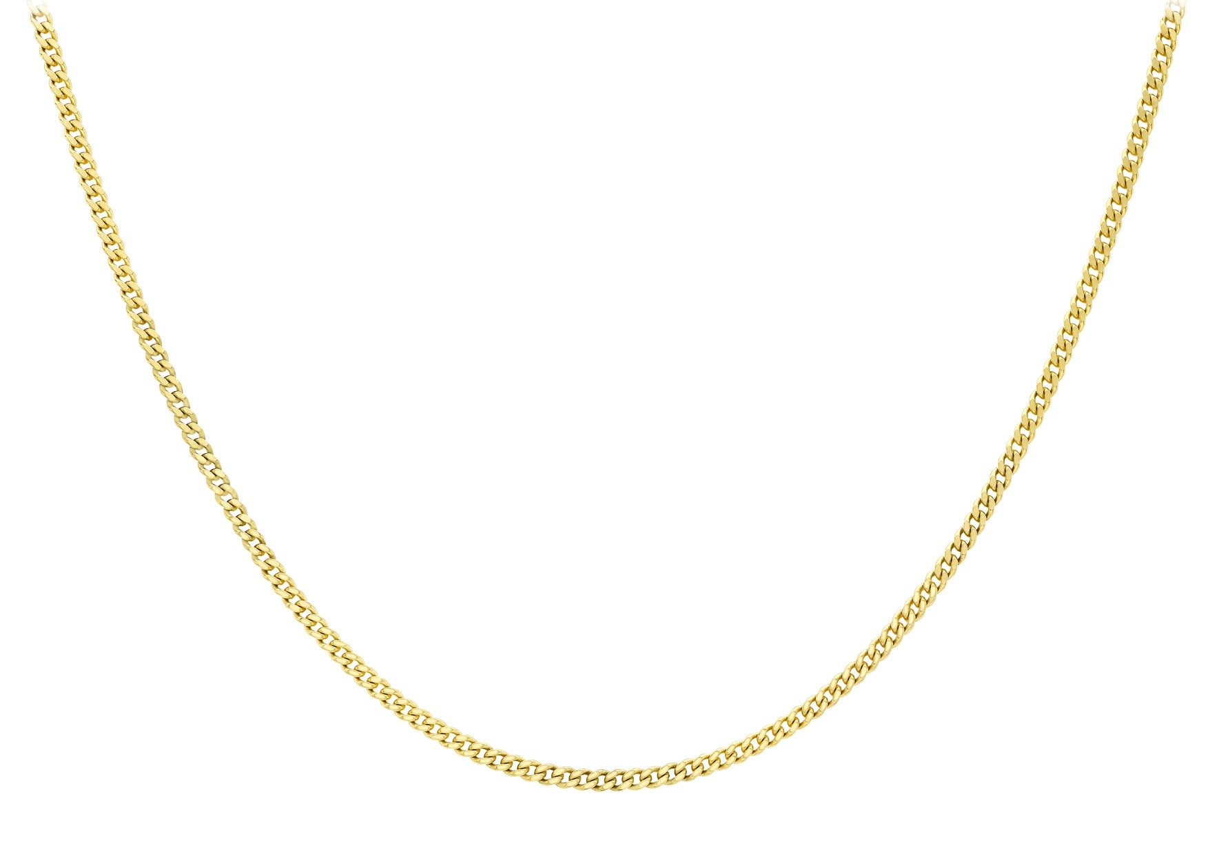 9K Yellow Gold 30 Diamond Cut Adjustable Curb Chain 46cm-51cm