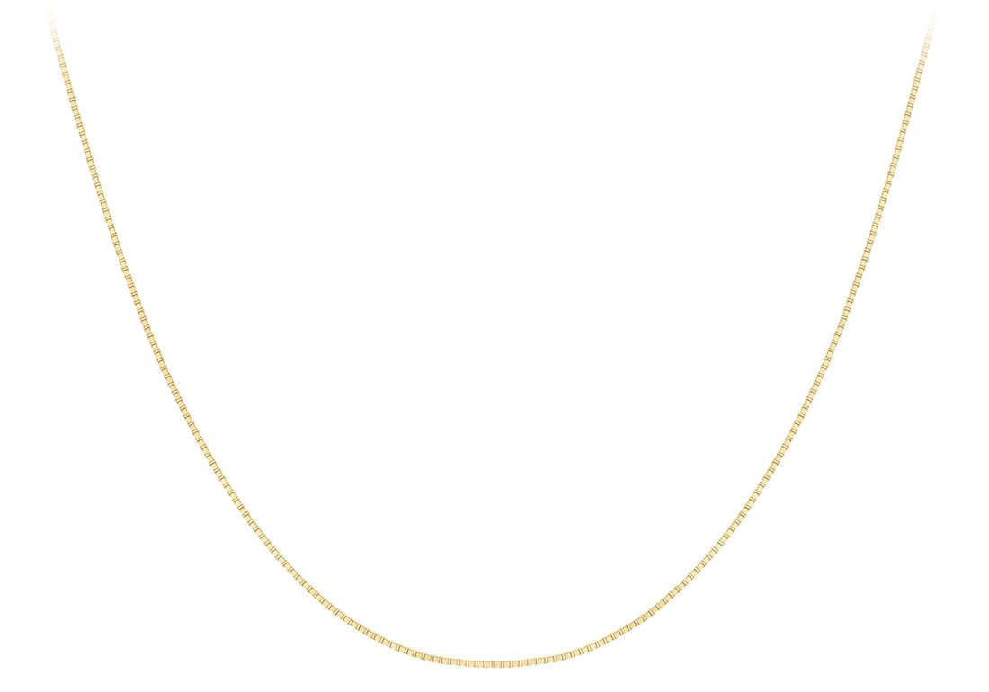 9K Yellow Gold Solid Venetian Box Chain 40-45cm