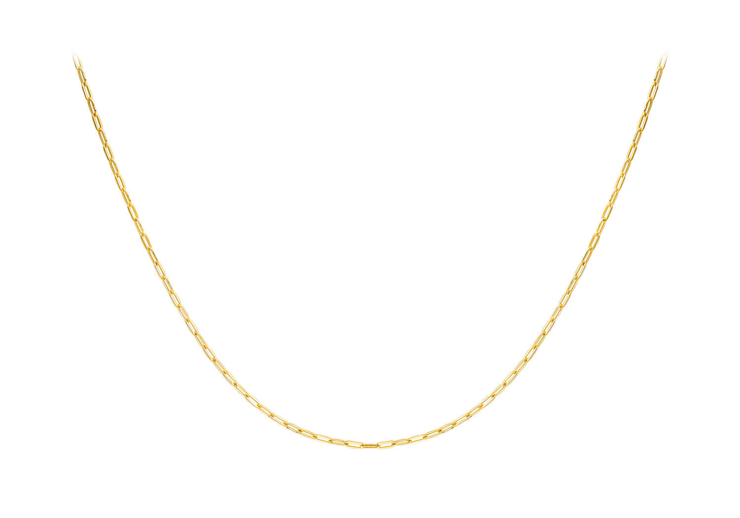 9K Yellow Gold Paper Chain Necklace 50 cm