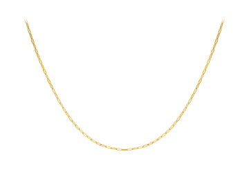 9K Yellow Gold Paper Chain Necklace 50 cm