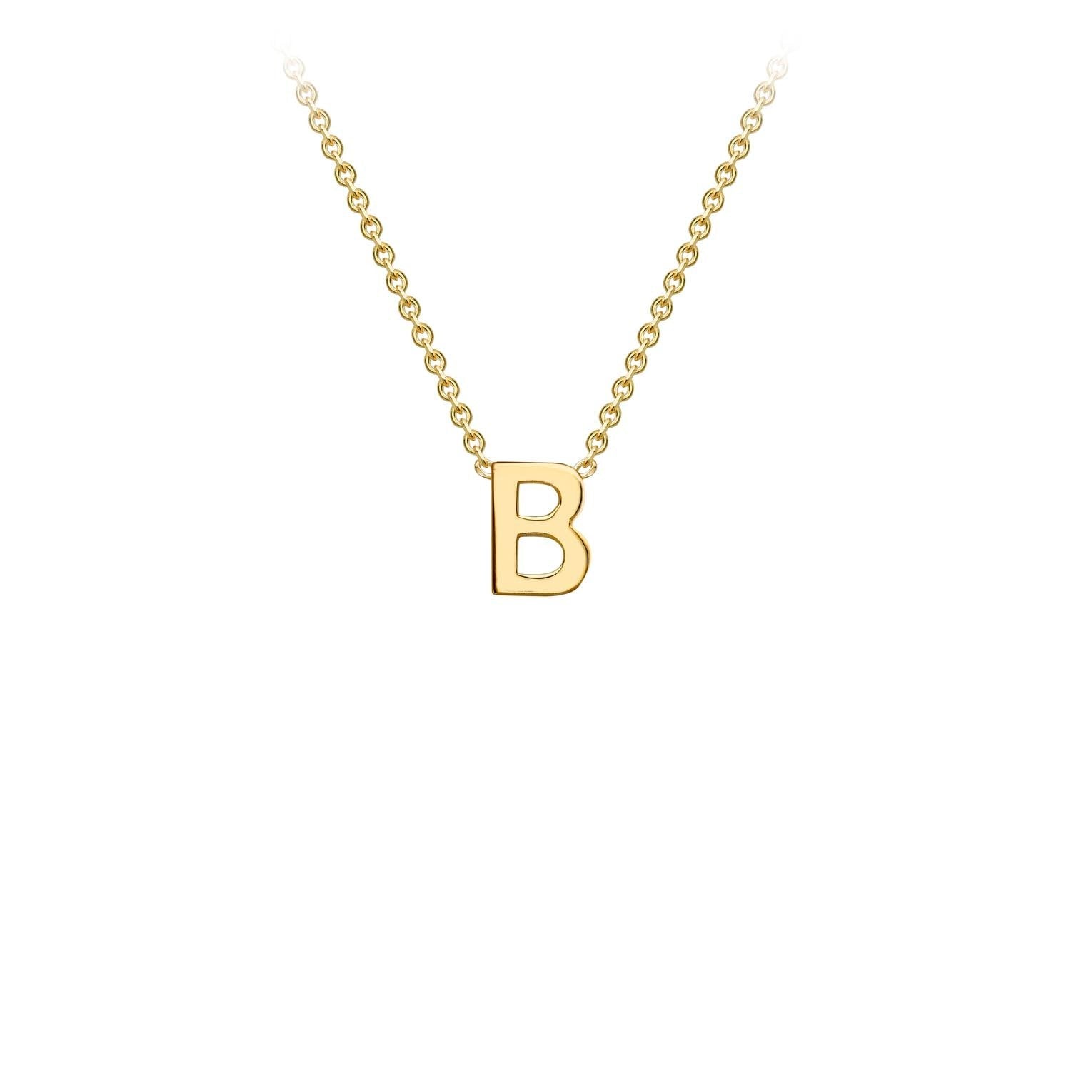 9K Yellow Gold 'B' Initial Adjustable Letter Necklace 38/43cm