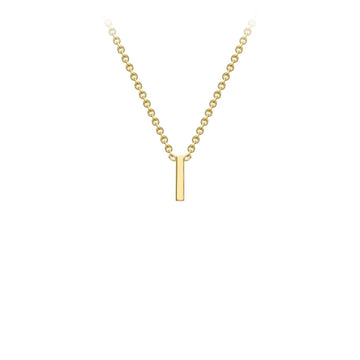 9K Yellow Gold 'I' Initial Adjustable Letter Necklace 38/43cm