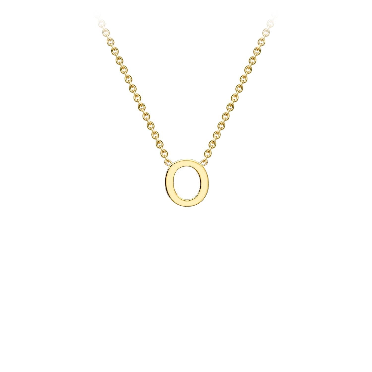9K Yellow Gold 'O' Initial Adjustable Letter Necklace 38/43cm