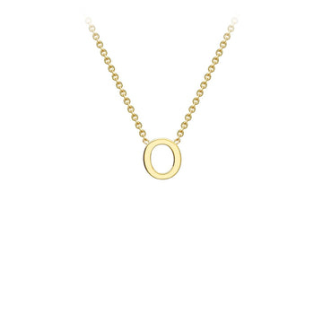 9K Yellow Gold 'O' Initial Adjustable Letter Necklace 38/43cm
