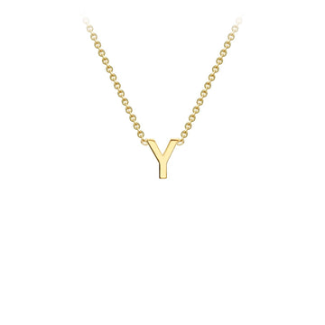9K Yellow Gold 'Y' Initial Adjustable Letter Necklace 38/43cm