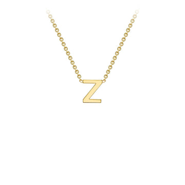 9K Yellow Gold 'Z' Initial Adjustable Letter Necklace 38/43cm