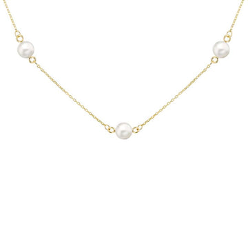 9K Yellow Gold Freshwater Pearl Necklace 41+2.5cm