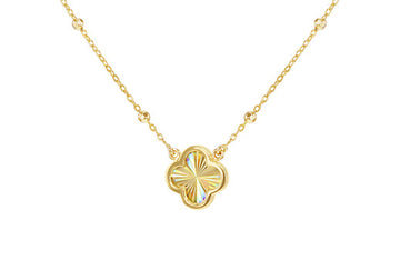 9K Yellow Gold Rainbow Petal Necklace 40-45cm