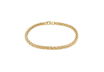 9K Yellow Gold Wheat Link Bracelet 19 cm