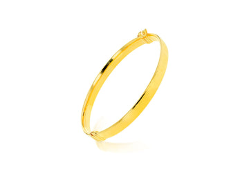 9K Yellow Gold Polished Hinged Bangle 60 mm
