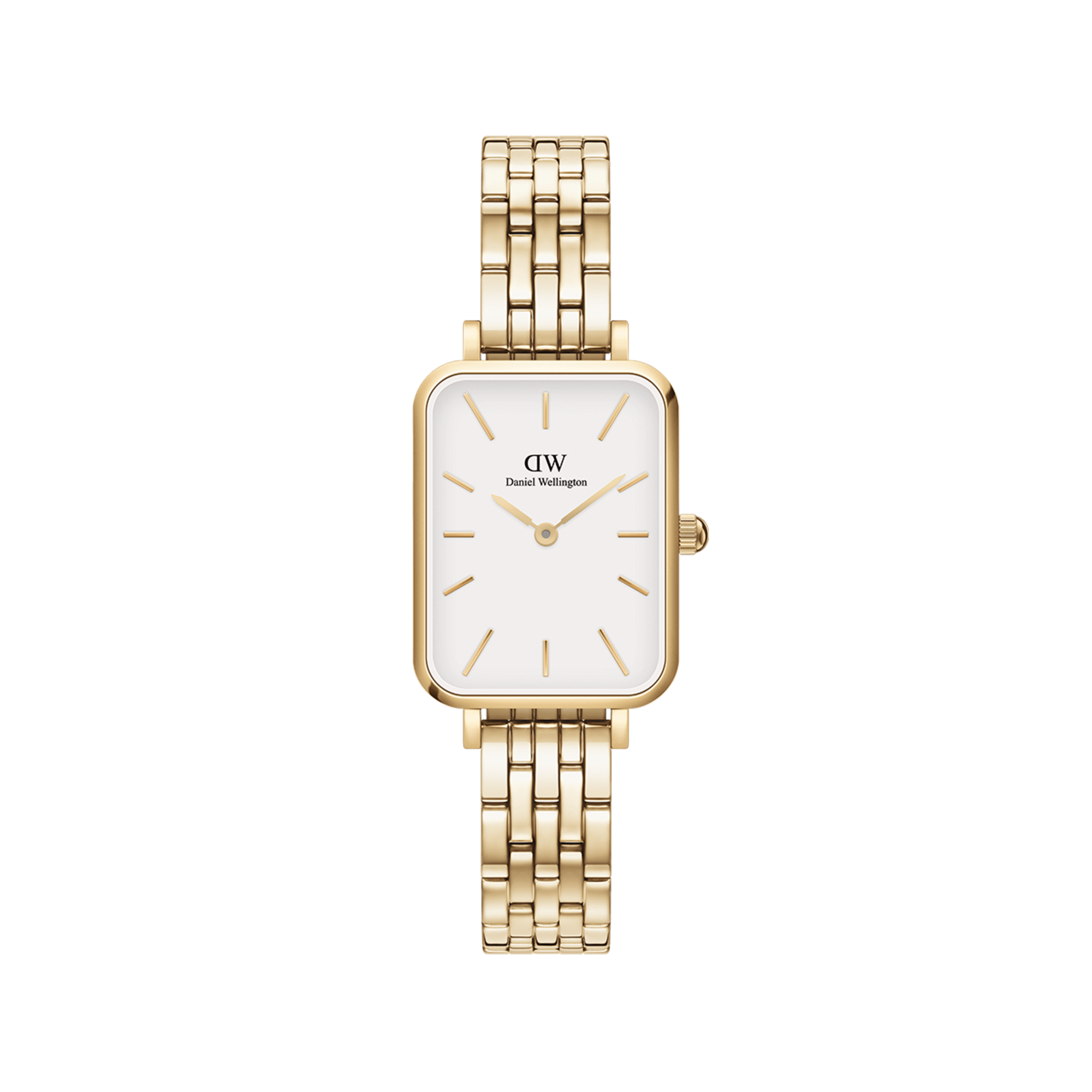 Daniel Wellington Quadro 20x26 5-Link Gold & White Watch
