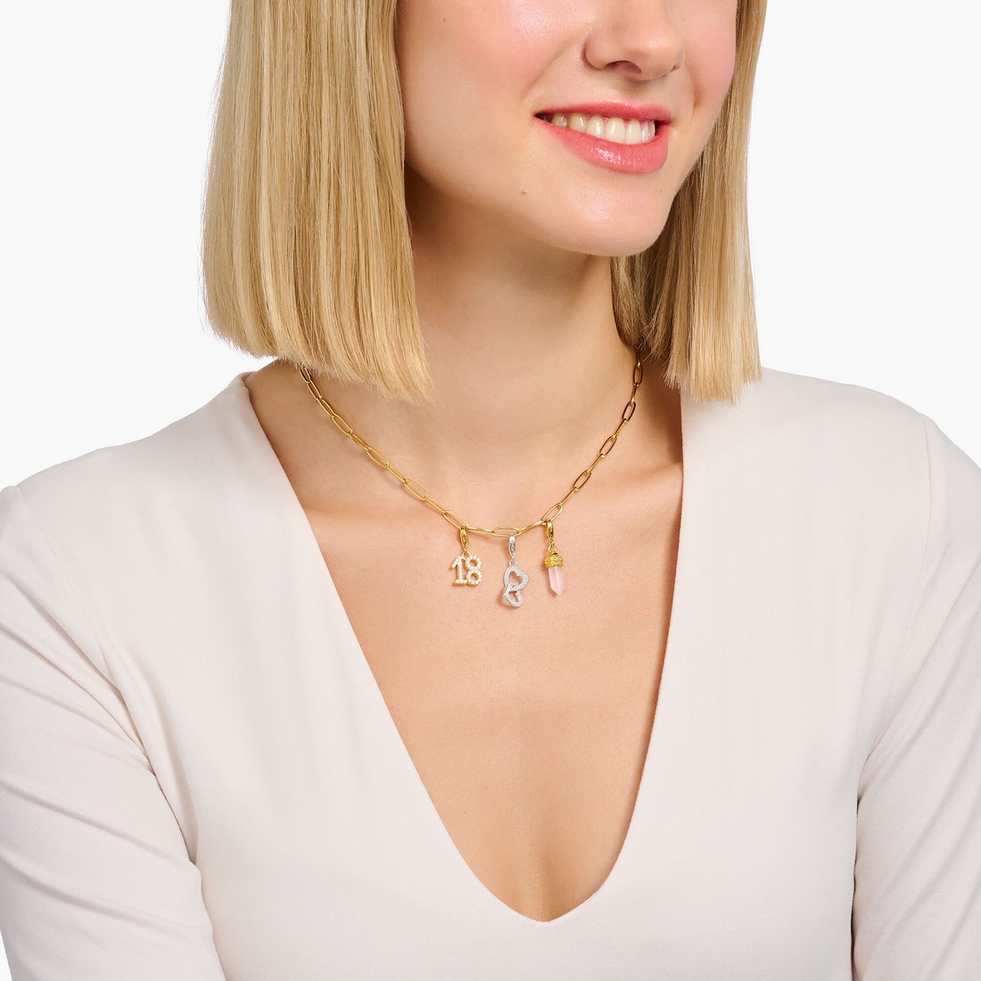 THOMAS SABO Charm Pendant Number "18" Gold