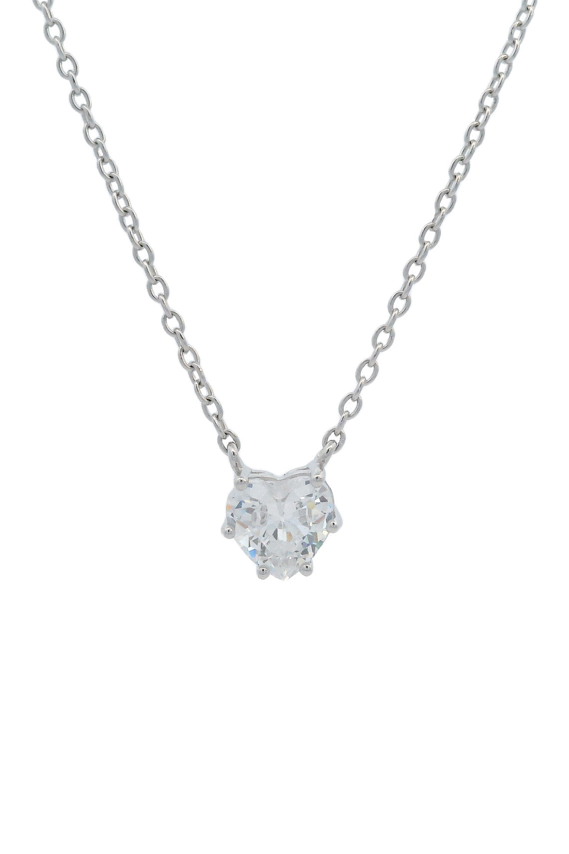 GEORGINI MIDNIGHT VELVET BABY HEART NECKLACE SILVER