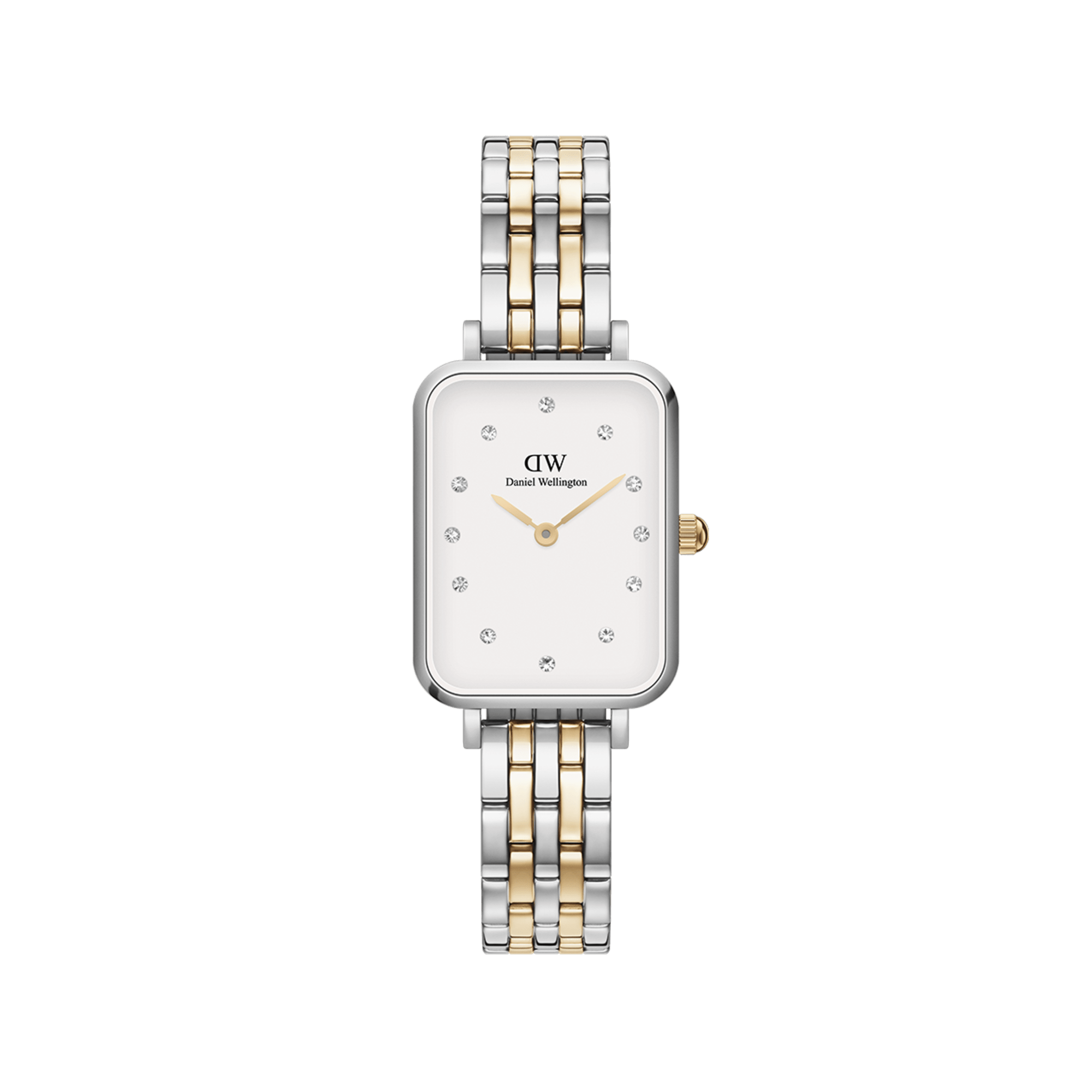 Daniel Wellington Quadro Lumine 20x26 5-Link Gold & Silver White Watch