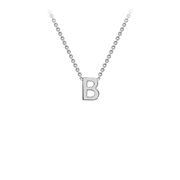 9K White Gold 'B' Initial Adjustable Letter Necklace 38/43cm