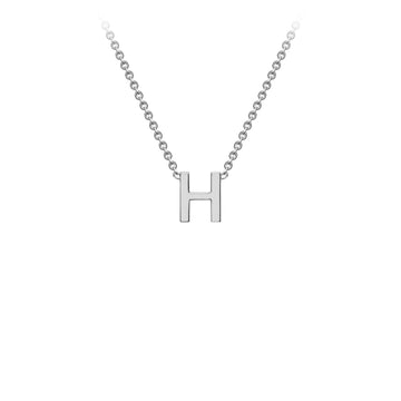 9K White Gold 'H' Initial Adjustable Letter Necklace 38/43cm