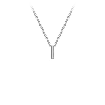 9K White Gold 'I' Initial Adjustable Letter Necklace 38/43cm