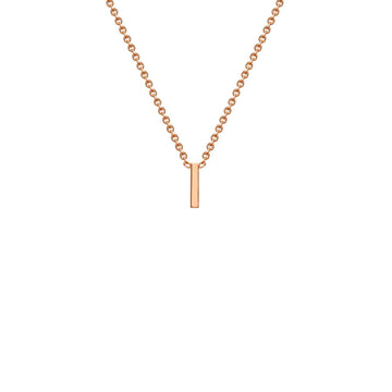 9K Rose Gold 'I' Initial Adjustable Letter Necklace 38/43cm