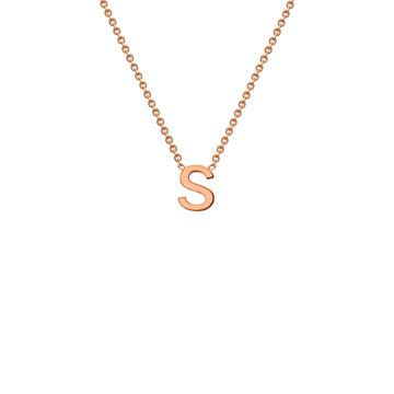 9K Rose Gold 'S' Initial Adjustable Letter Necklace 38/43cm