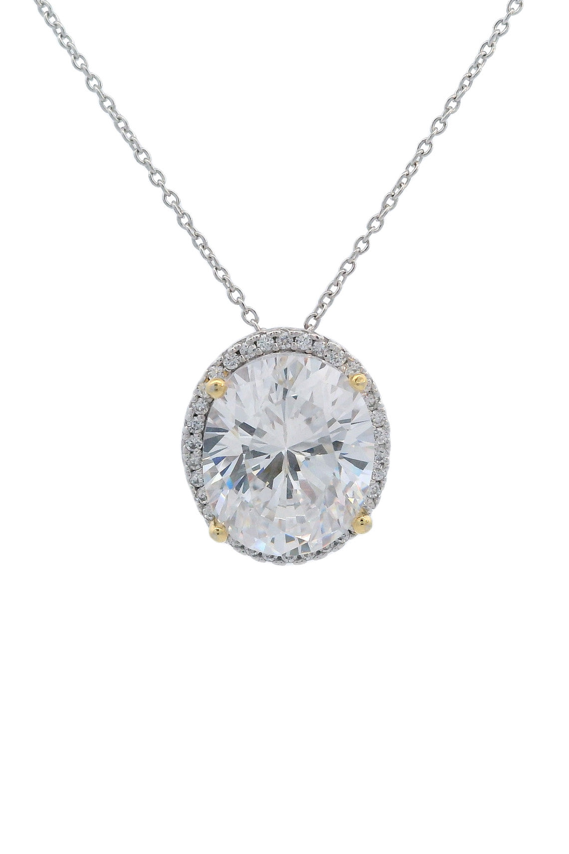 GEORGINI MIDNIGHT VELVET LIMITED EDITION SELENE TWO-TONE MOONLIGHT OVAL PENDANT