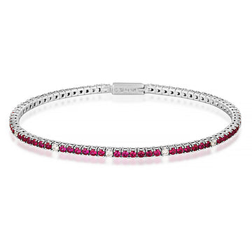 MILESTONE RUBY 2MM TENNIS BRACELET IN SILVER