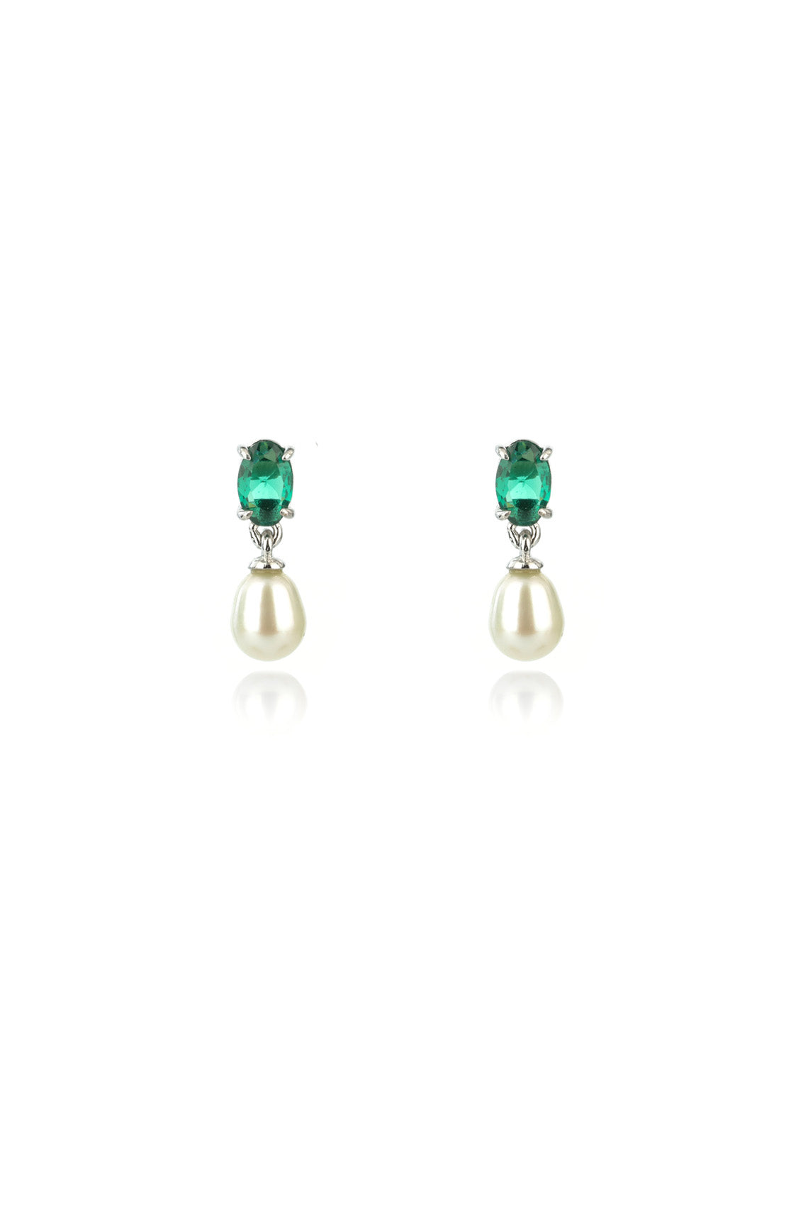 OCEANS WHITSUNDAY EARRINGS EMERALD AND SILVER