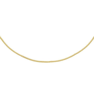 18K Yellow Gold Solid Diamond Cut Curb Chain 40cm