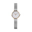 Bering Classic 26mm Rose Gold Silver Milanese Strap Watch