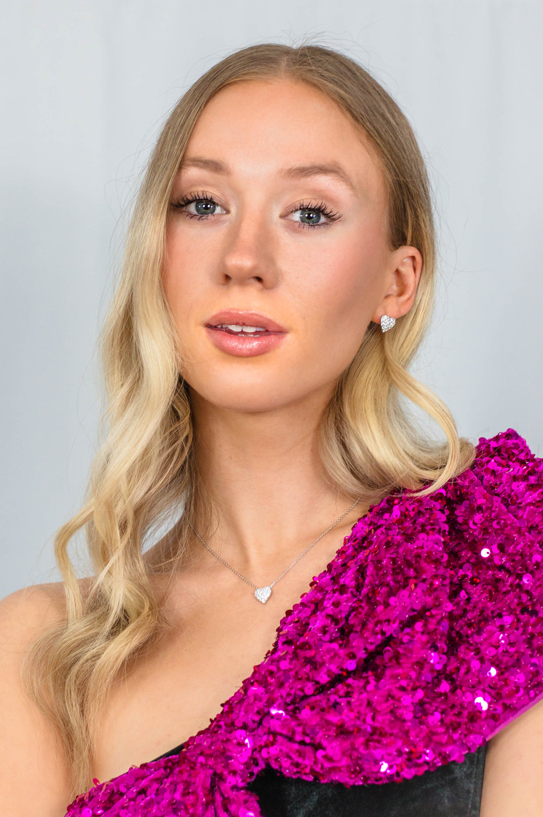 SWEETHEART SPARKLY HEART PENDANT SILVER