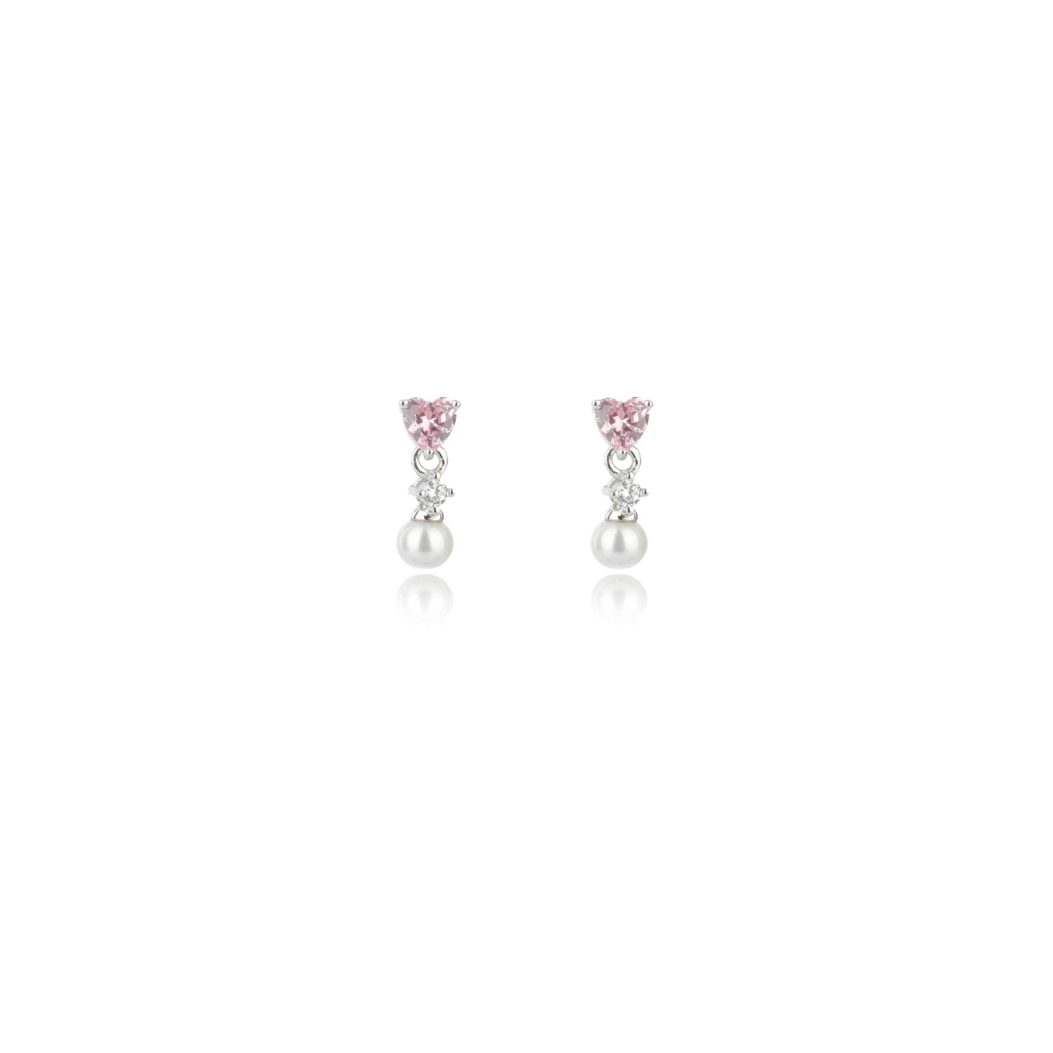 SWEETHEART MINI HEART FRESHWATER PEARL DROPLET SILVER