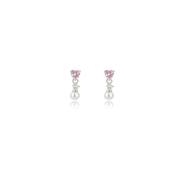 SWEETHEART MINI HEART FRESHWATER PEARL DROPLET SILVER