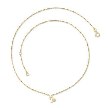 9K Yellow Gold Capricorn Necklace 40-45cm