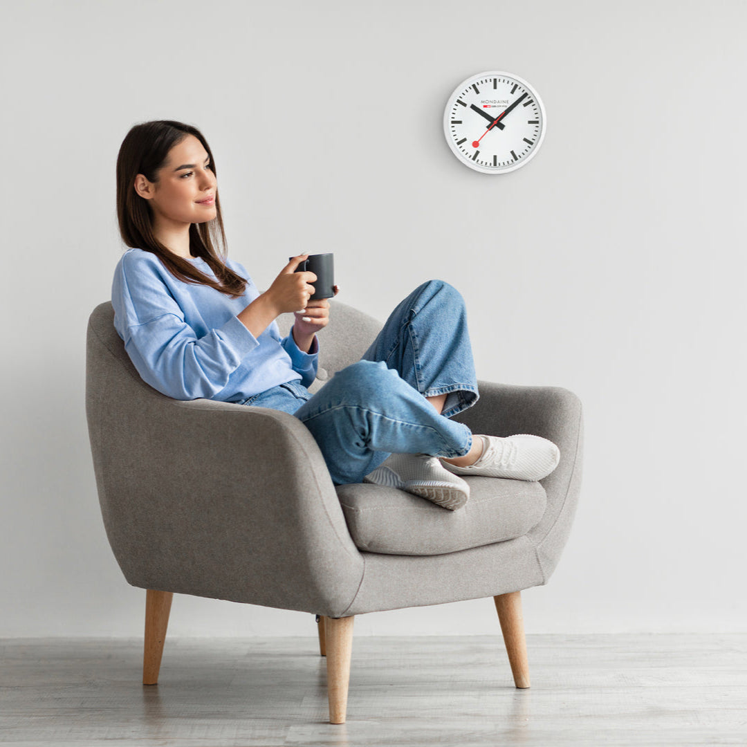 Mondaine Official Swiss Railways White Wall Clock 25cm