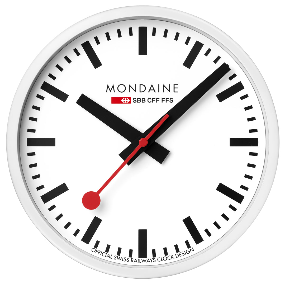 Mondaine Official Swiss Railways White Wall Clock 25cm