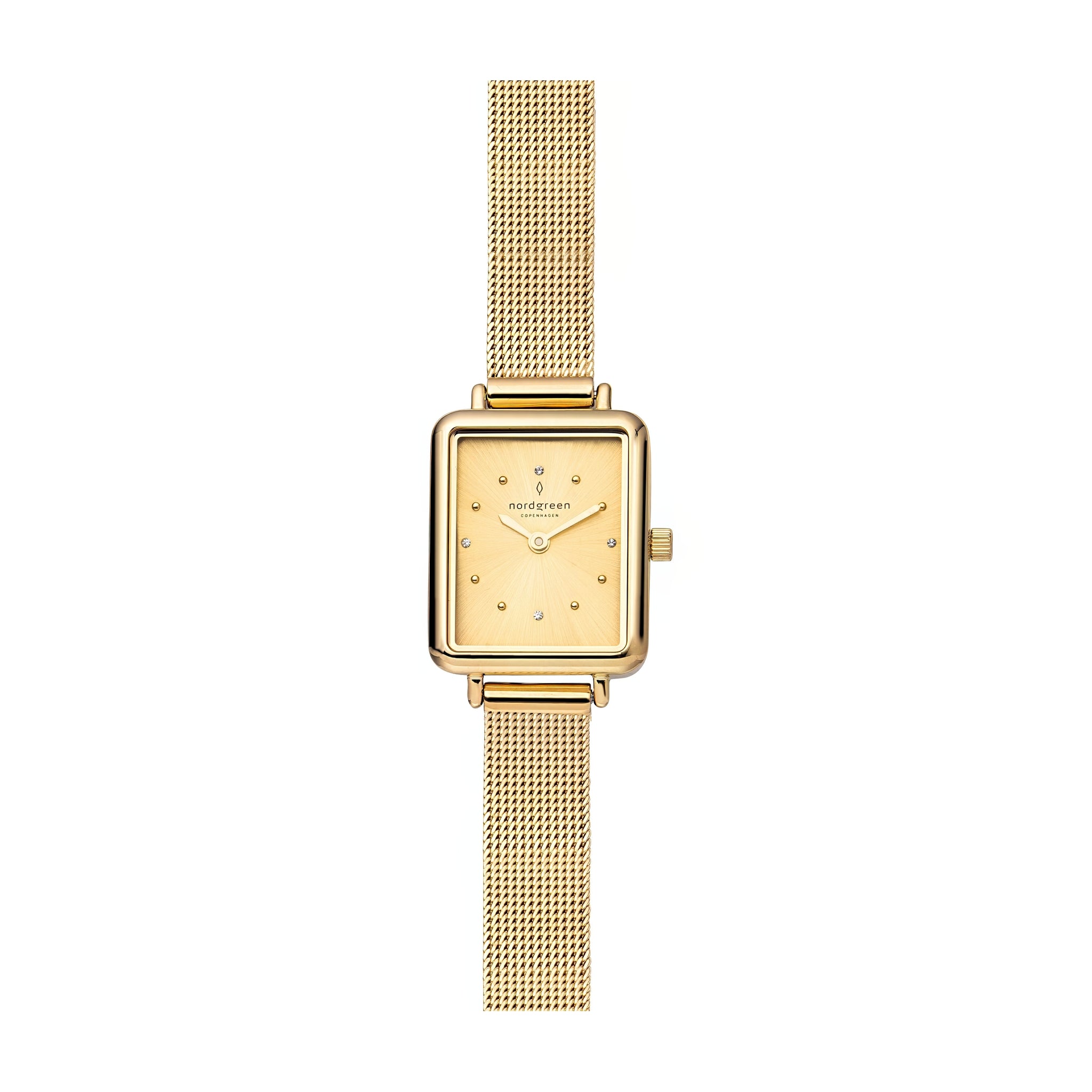 Nordgreen Allure 20mm x 30mm Gold Dial Gold Mesh Watch