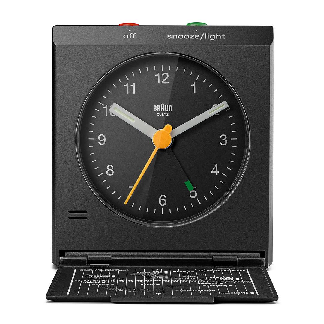 Braun Black Classic Travel Analogue Alarm Clock