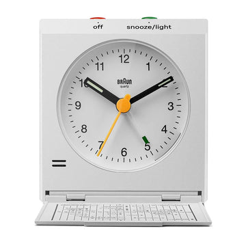 Braun White Classic Travel Analogue Alarm Clock