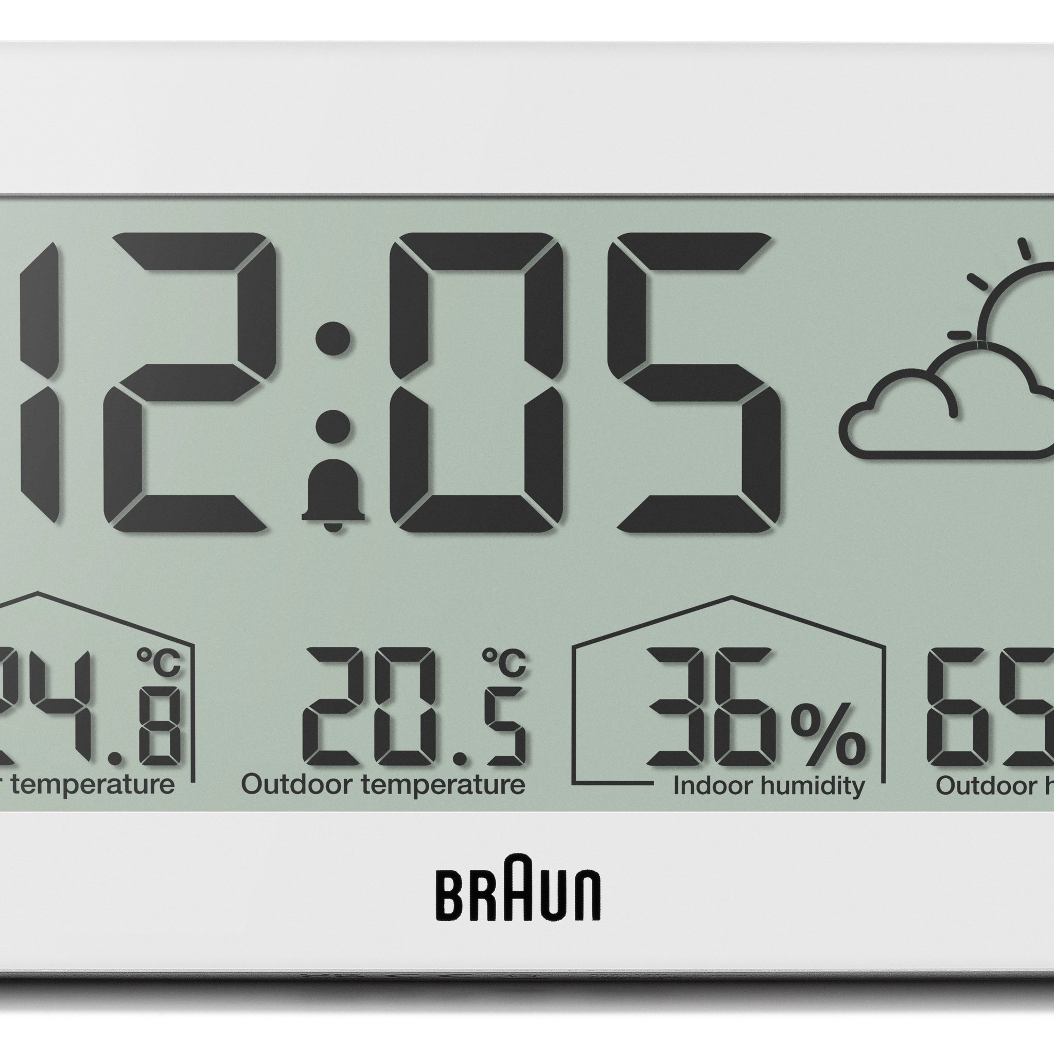 Braun Digital Weather Station Clock White