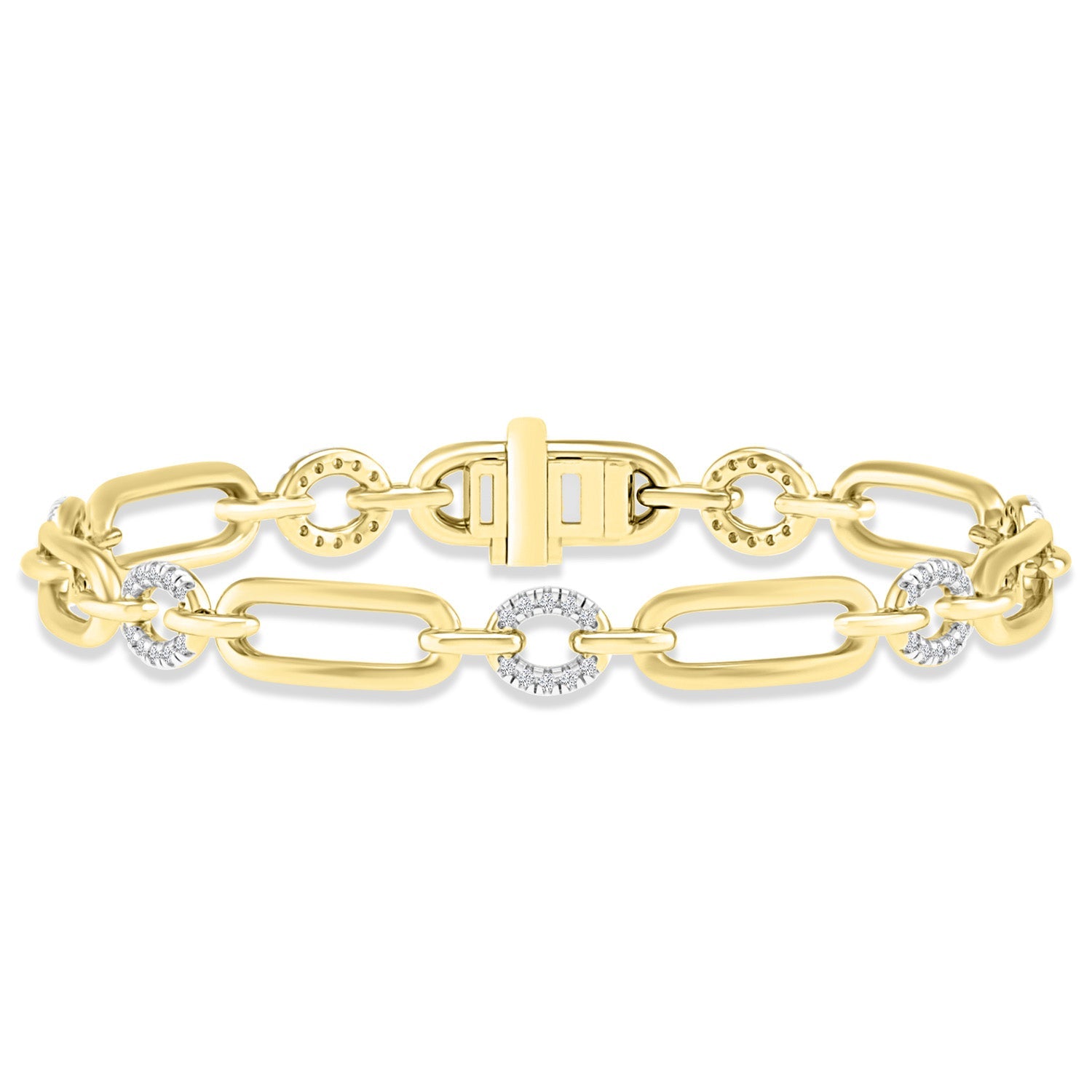 0.40ct HI I1 Diamond Bracelet 18.5cm in 9K Yellow Gold