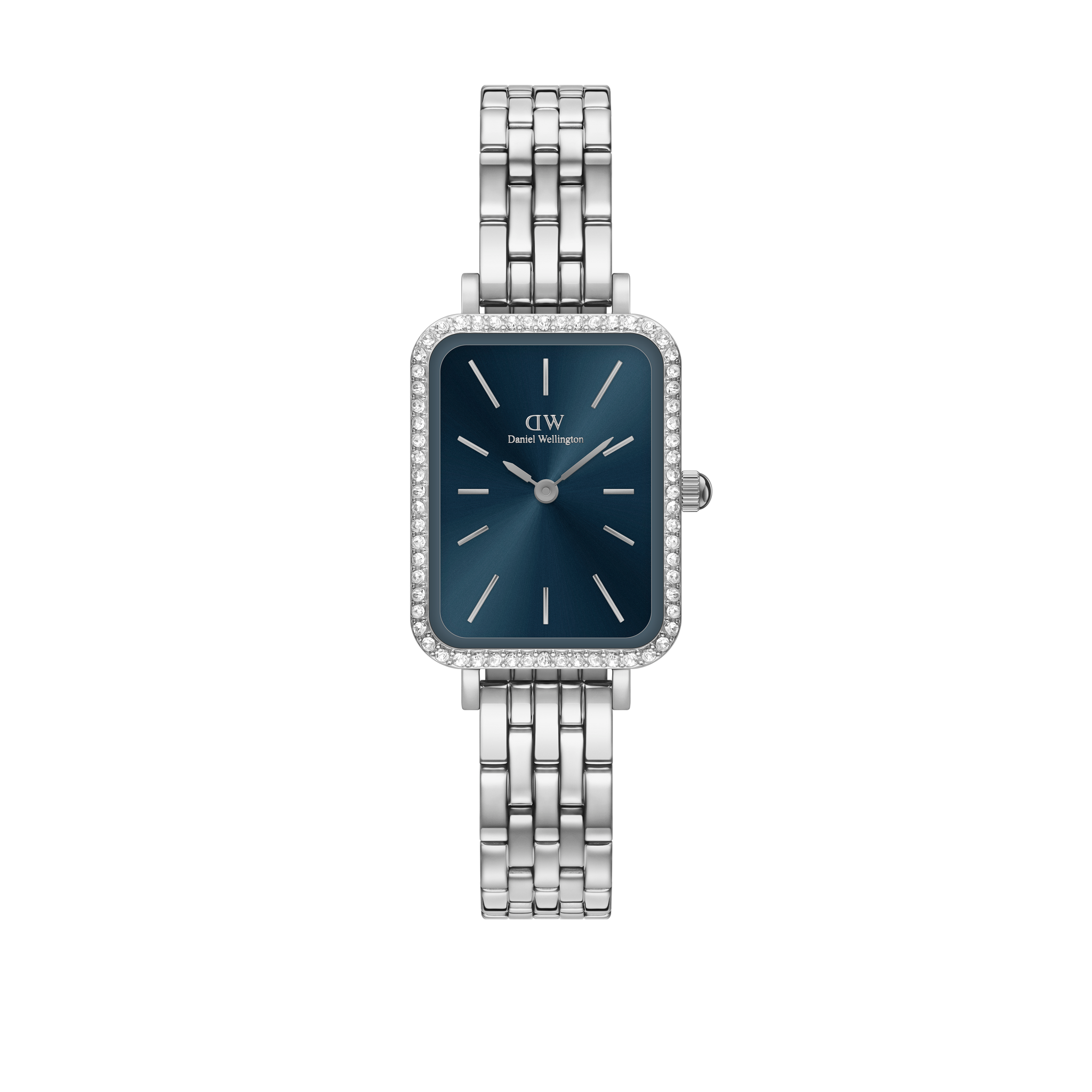 Daniel Wellington Quadro 20x26 Bezel 5-Link Arctic Sunray Silver Watch