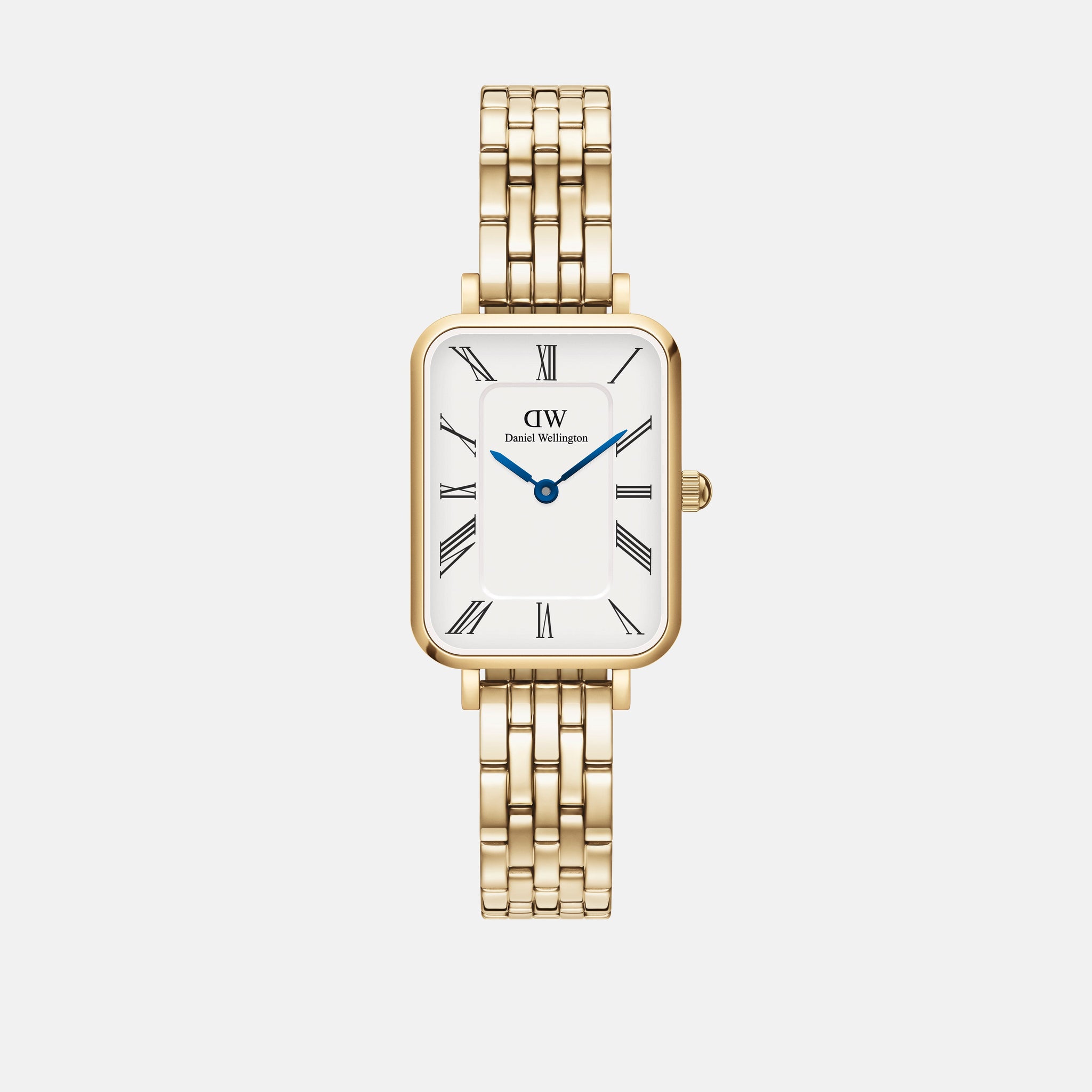 Daniel Wellington Quadro Roman Numerals 20x26 5-Link G White Watch