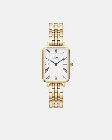Daniel Wellington Quadro Roman Numerals 20x26 5-Link G White Watch