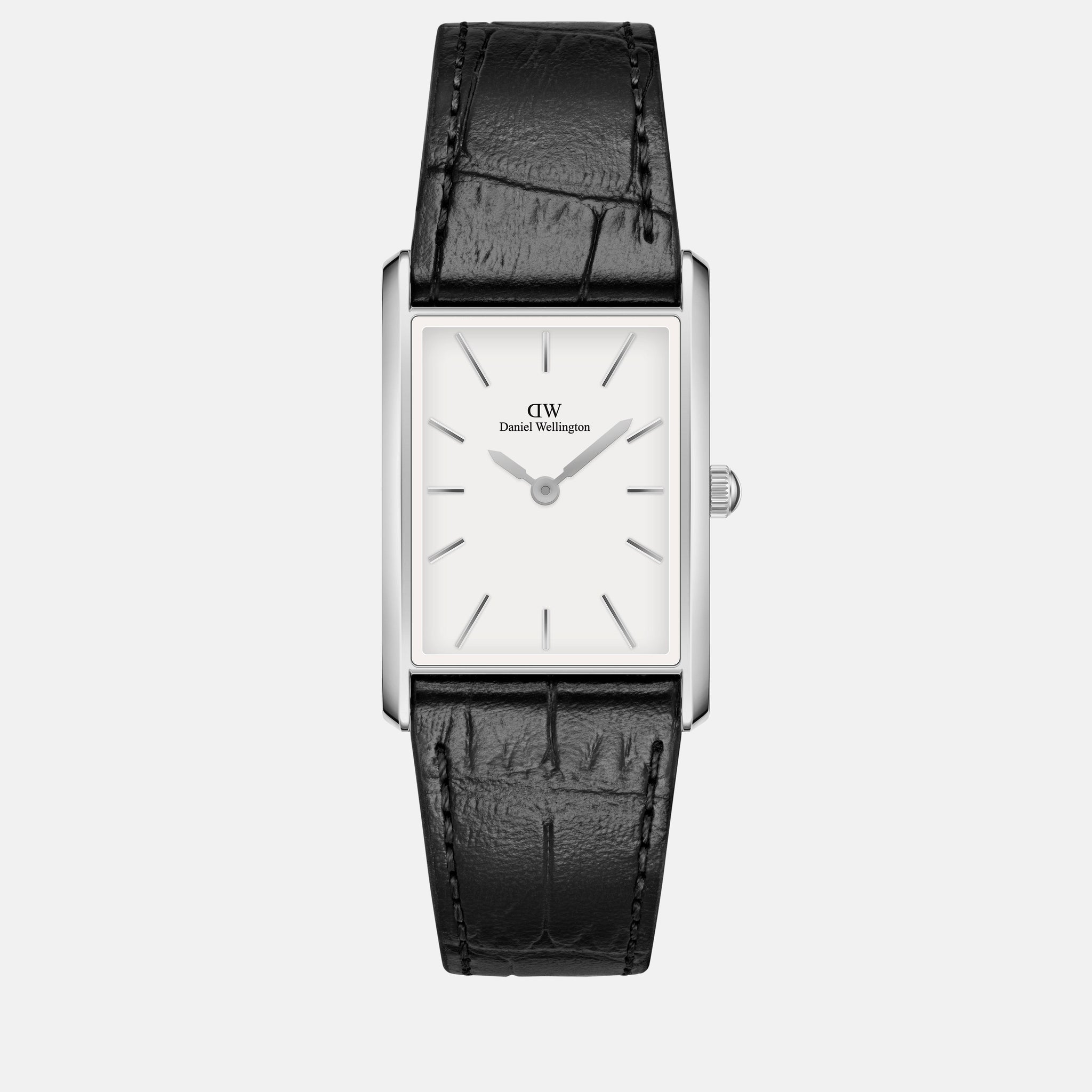 Daniel Wellington Bound 35x24 Black Croc Leather S White Watch