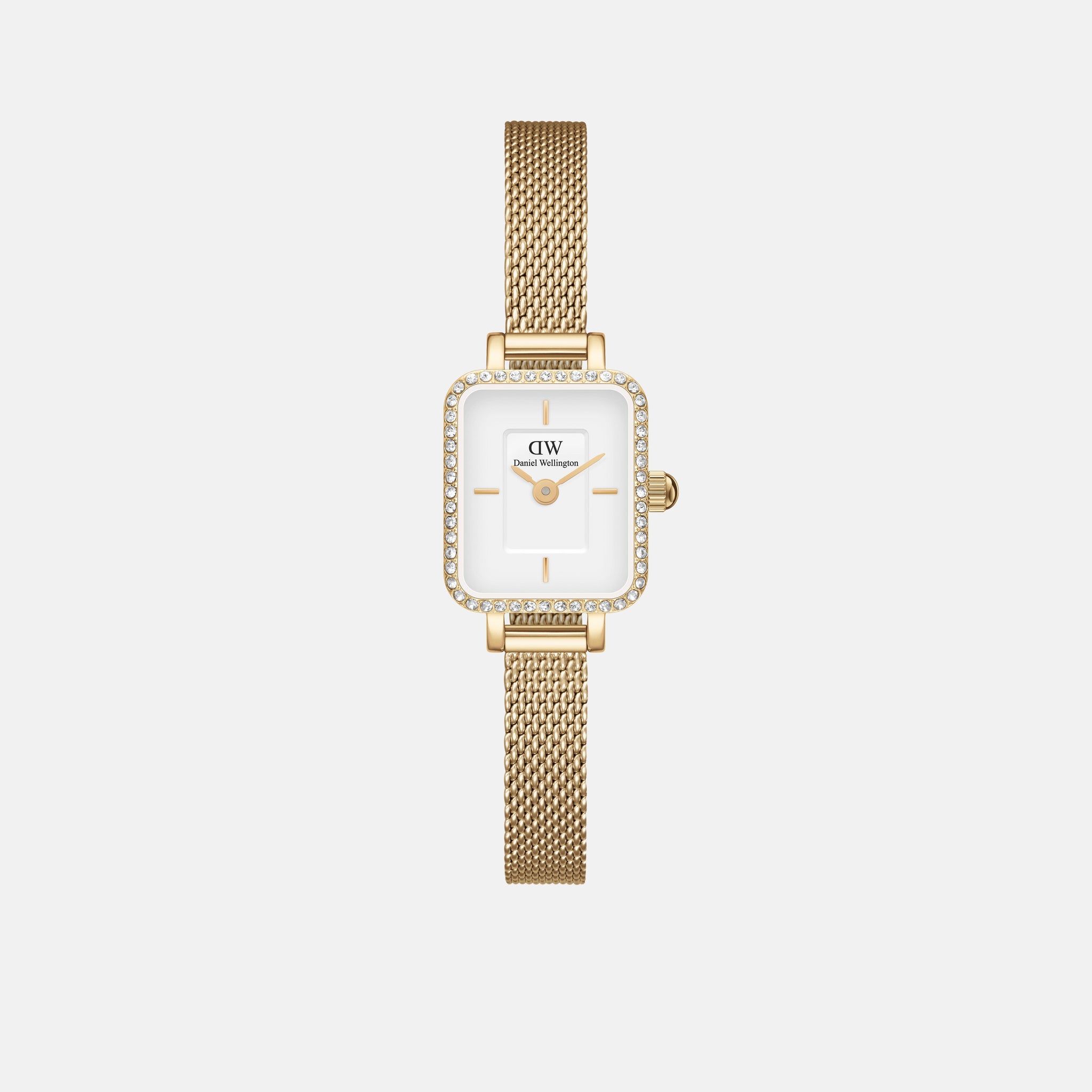 Daniel Wellington Quadro Mini Lumine Bezel 15x18 Evergold G White Watch