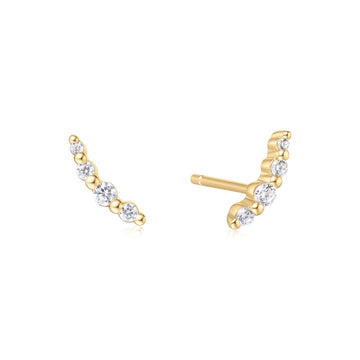 Ania Haie Gold Bezel Beaded Stone Stud Earrings